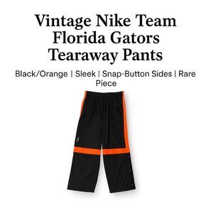 SALE ✨ Vintage Nike Florida Gators Tearaway Pants Black/Orange Size L